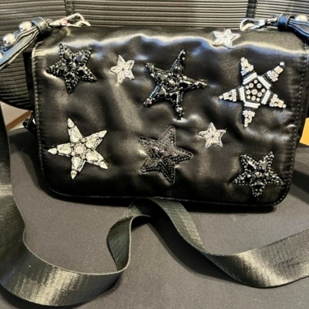 New Embellished Steve Madden black bag